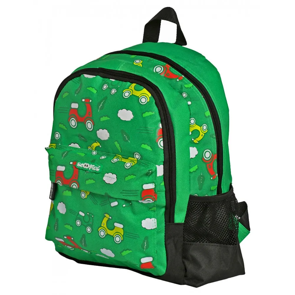 Speedy Scooter Bag | Frisky-Green Colour  |  Scooter Print  |  Dual Water Sleeves |  3 Compartments |  Separate A4 Size Pocket