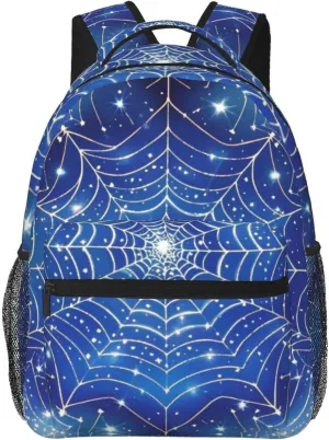 Spider Web Starry Sky Stars Adult Backpacks 15 Inch Laptop Backpack Double Shoulder Bag for Work Travel Gifts