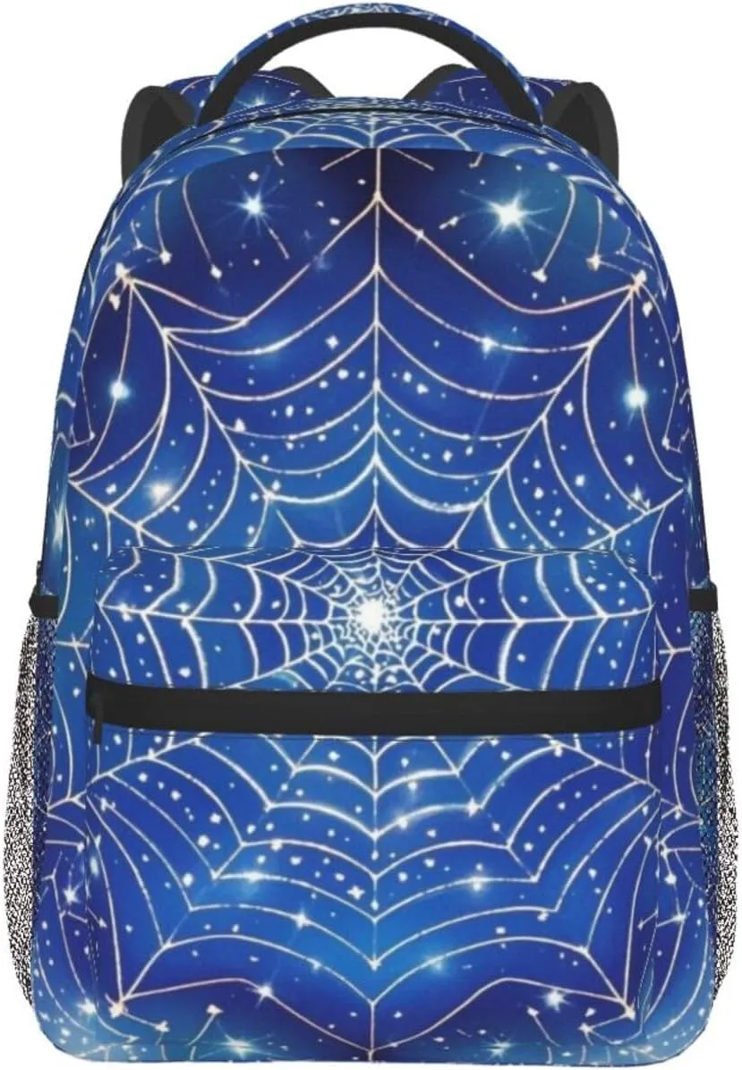 Spider Web Starry Sky Stars Adult Backpacks 15 Inch Laptop Backpack Double Shoulder Bag for Work Travel Gifts