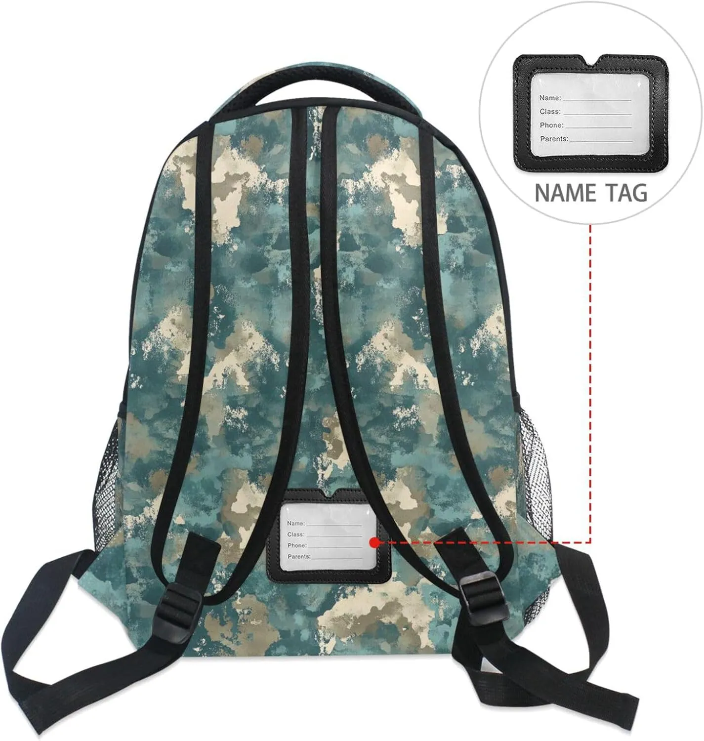 Sport Backpack for Teenager Waterproof Carry On Backpacks with Chest Strap for Business Work College Travel Trip Army Camouflage Teal Camouflage