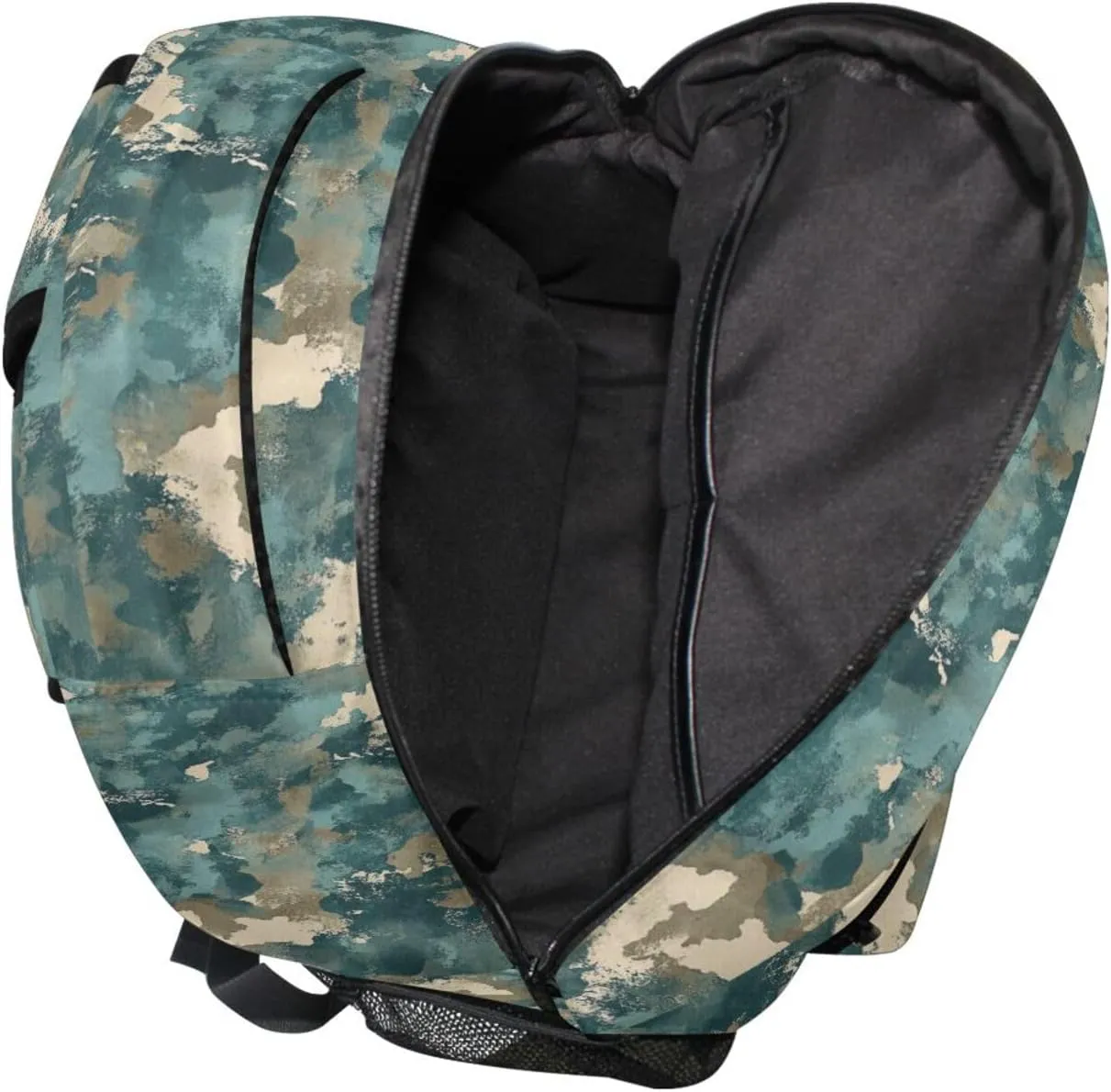 Sport Backpack for Teenager Waterproof Carry On Backpacks with Chest Strap for Business Work College Travel Trip Army Camouflage Teal Camouflage