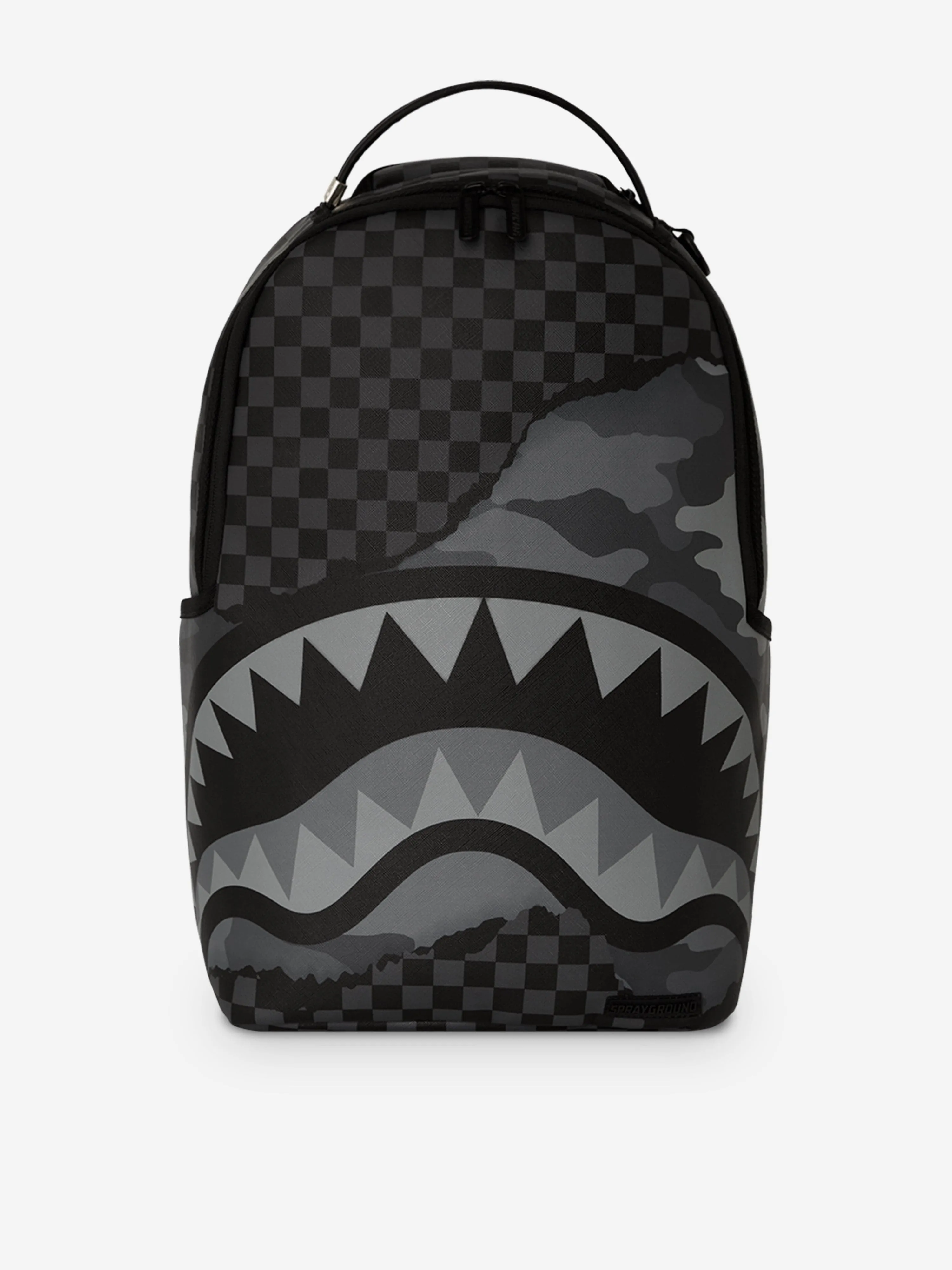Sprayground Kids Split Up Camo Tear Backpack in Black (44cm)