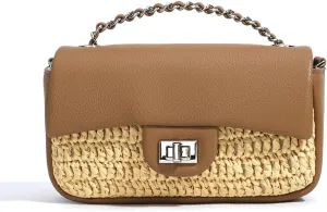 Spring Summer Purses for Women 2025 Chic Top Handle Satchel Versatile Square Bag Straw Crossbody Bag Vacation Beach Purse