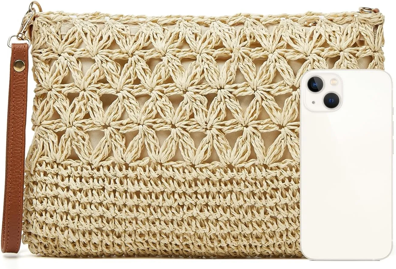 Square Bag Straw Beach Bags For Women Rattan Purse Summer Straw Crossbody Handmade Raffia Bag Handbag Purse Shoulder Bag 2025