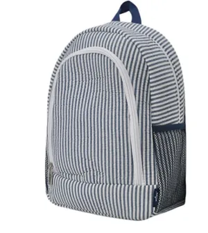 SR403S Seersucker Navy Medium Size NGIL Canvas School Backpack