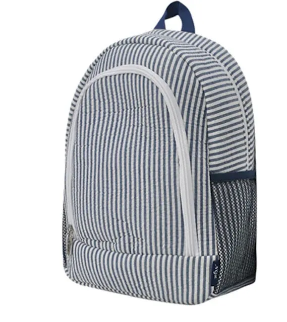 SR403S Seersucker Navy Medium Size NGIL Canvas School Backpack