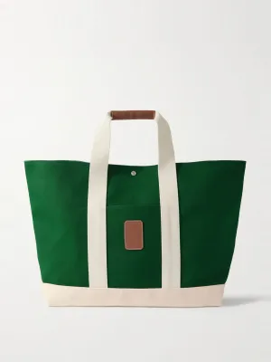 St Paul Tool extra large leather- and webbing-trimmed canvas tote