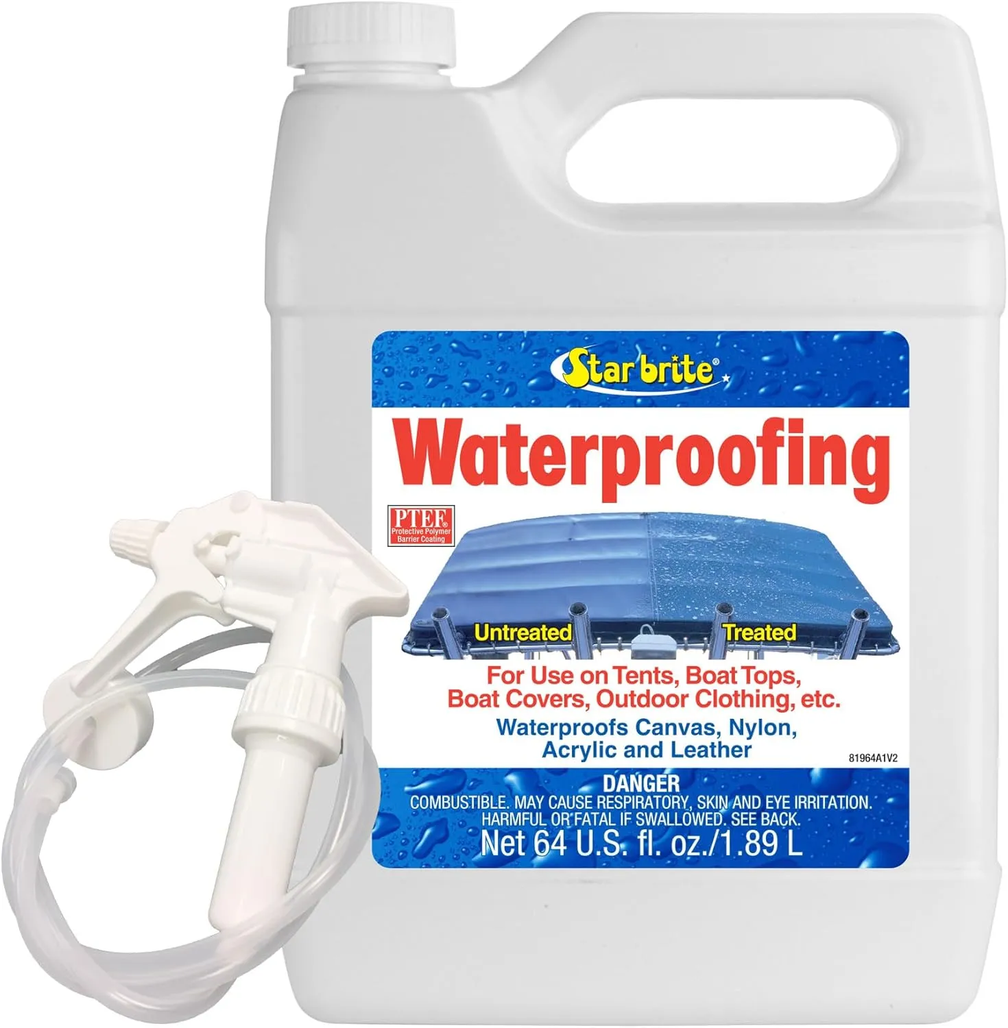 STAR BRITE Waterproofing Spray, Waterproofer   Stain Repellent   UV Protection for Boat Covers, Car Covers, Bimini Tops, Tents, Jackets, Backpacks, Boots, Awnings, Patio Covers & More