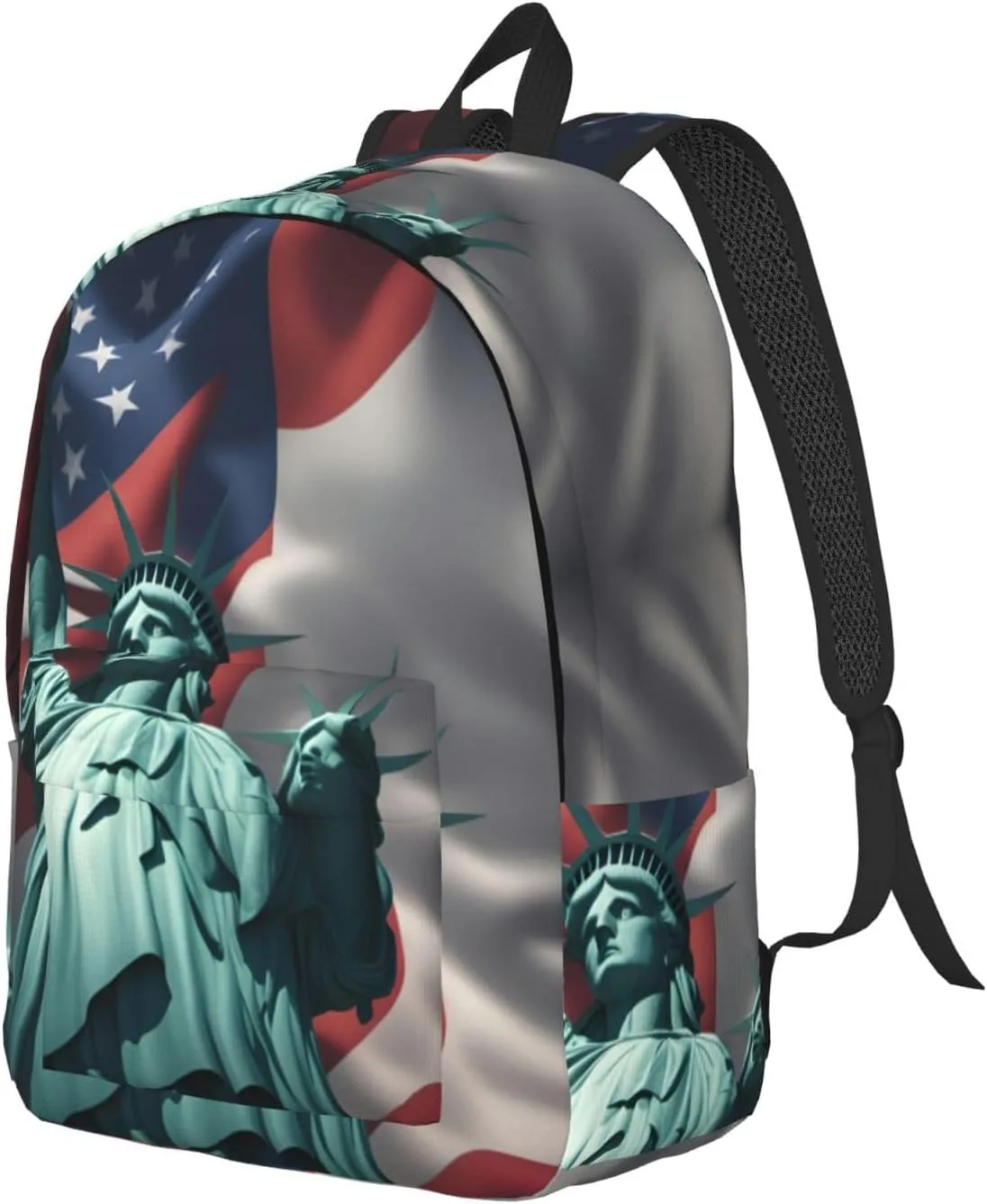 Statue of Liberty Flag print Hiking Backpack Casual Daypack Outdoor Travel Backpacks Bookbag for Men Women Adult