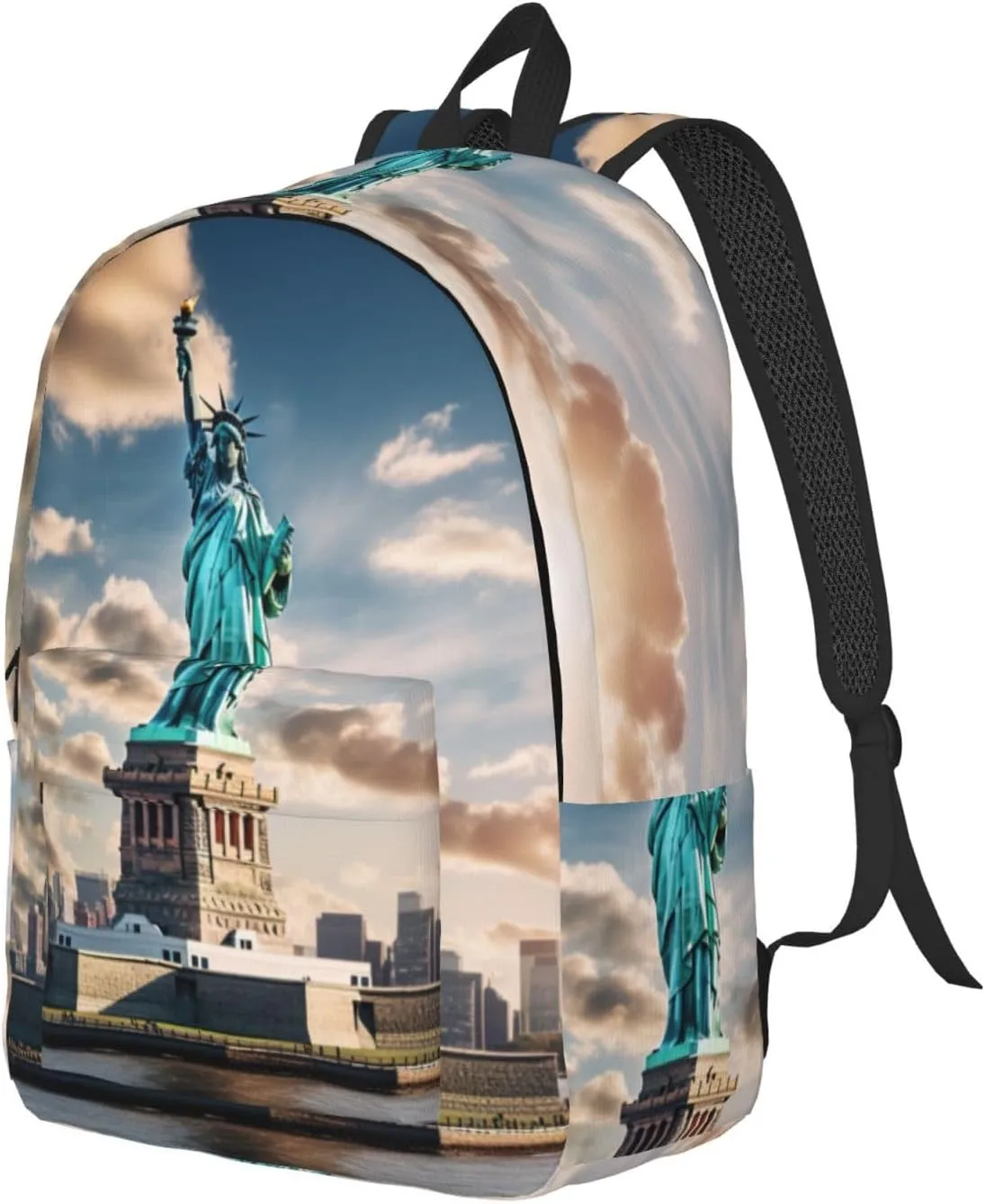 Statue of Liberty in NYC print Hiking Backpack Casual Daypack Outdoor Travel Backpacks Bookbag for Men Women Adult