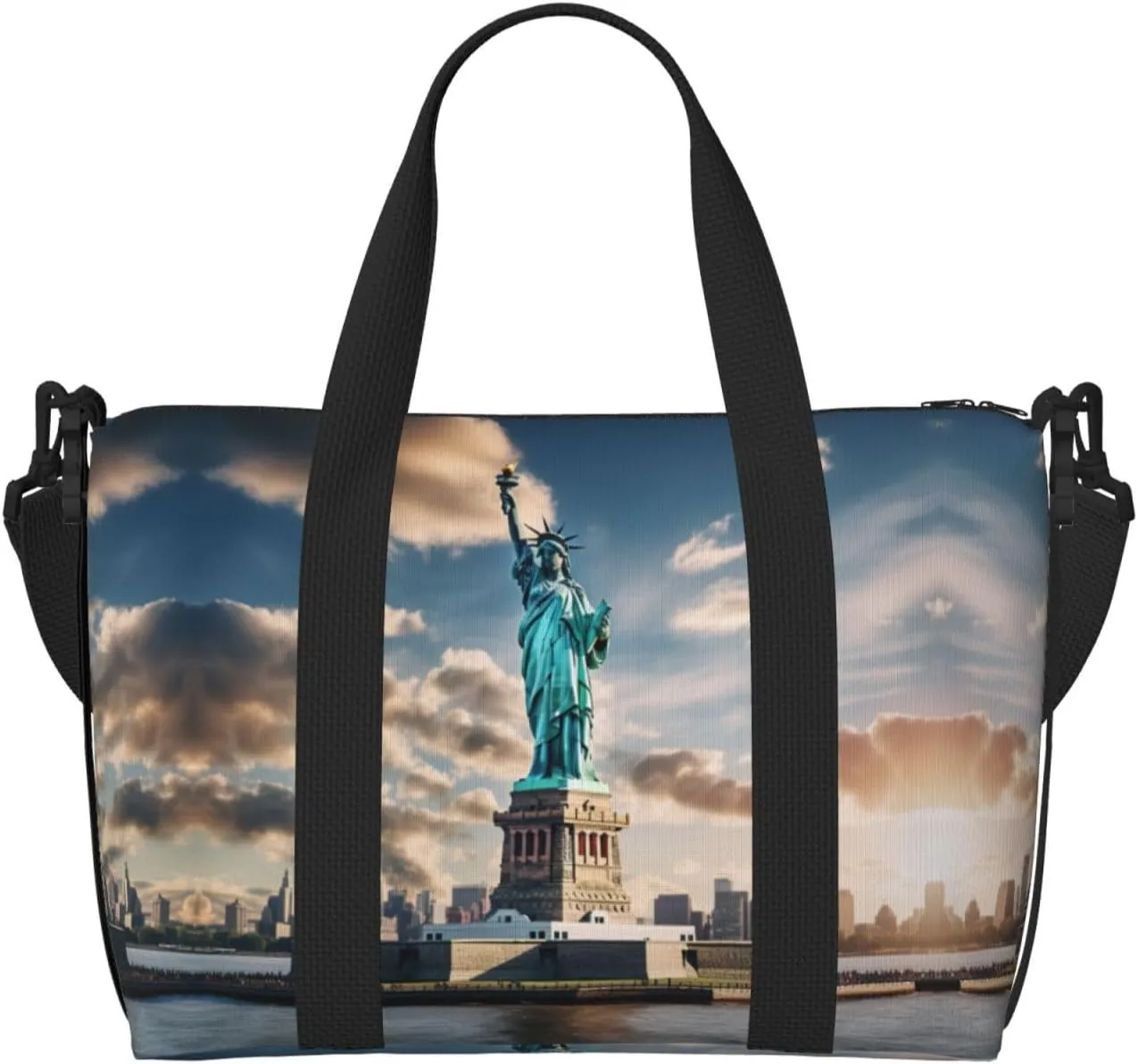 Statue Of Liberty In Nyc Women Travel Duffel Bag, Large Weekender Carry-On Tote, Gym Workout Bag,Mommy Hospital Bag