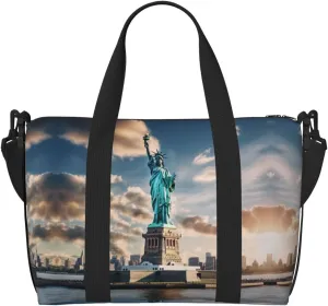 Statue Of Liberty In Nyc Women Travel Duffel Bag, Large Weekender Carry-On Tote, Gym Workout Bag,Mommy Hospital Bag