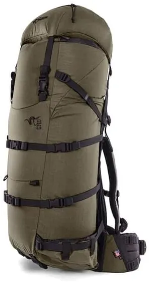 Stone Glacier Sky Archer 6400 Backpack with Krux Frame, 6400 2500 Cubic Inches, Ranger Green, Internal Spotting Scope Pocket, Hydration Compatible, Made in USA (50112-RG-L)