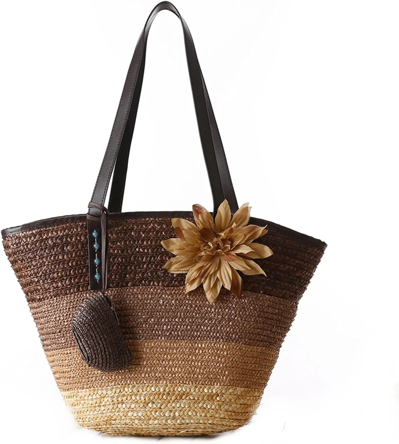 Straw Bag Beach Bags for Women - Straw Large Beach Tote Bag - Summer Handwoven Shoulder Bags for Beach.