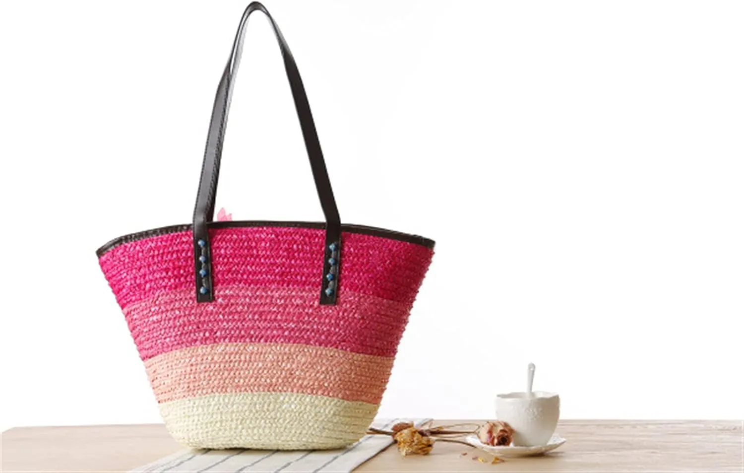 Straw Bag Beach Bags for Women - Straw Large Beach Tote Bag - Summer Handwoven Shoulder Bags for Beach.