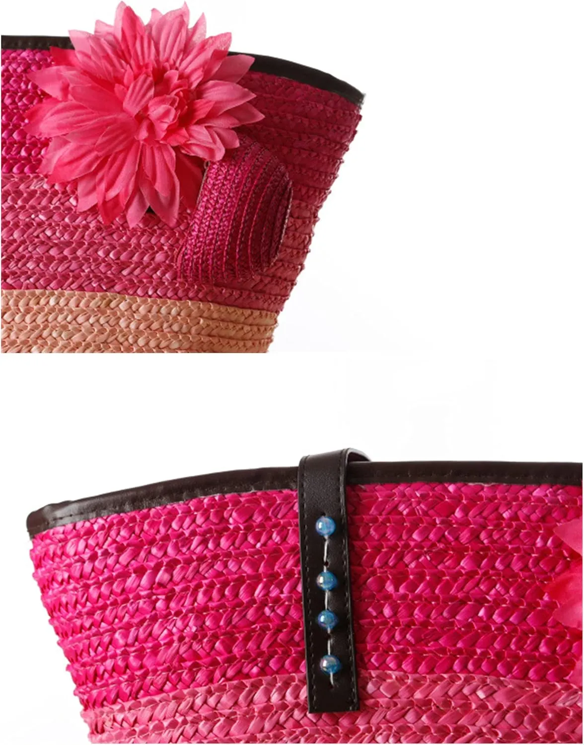 Straw Bag Beach Bags for Women - Straw Large Beach Tote Bag - Summer Handwoven Shoulder Bags for Beach.