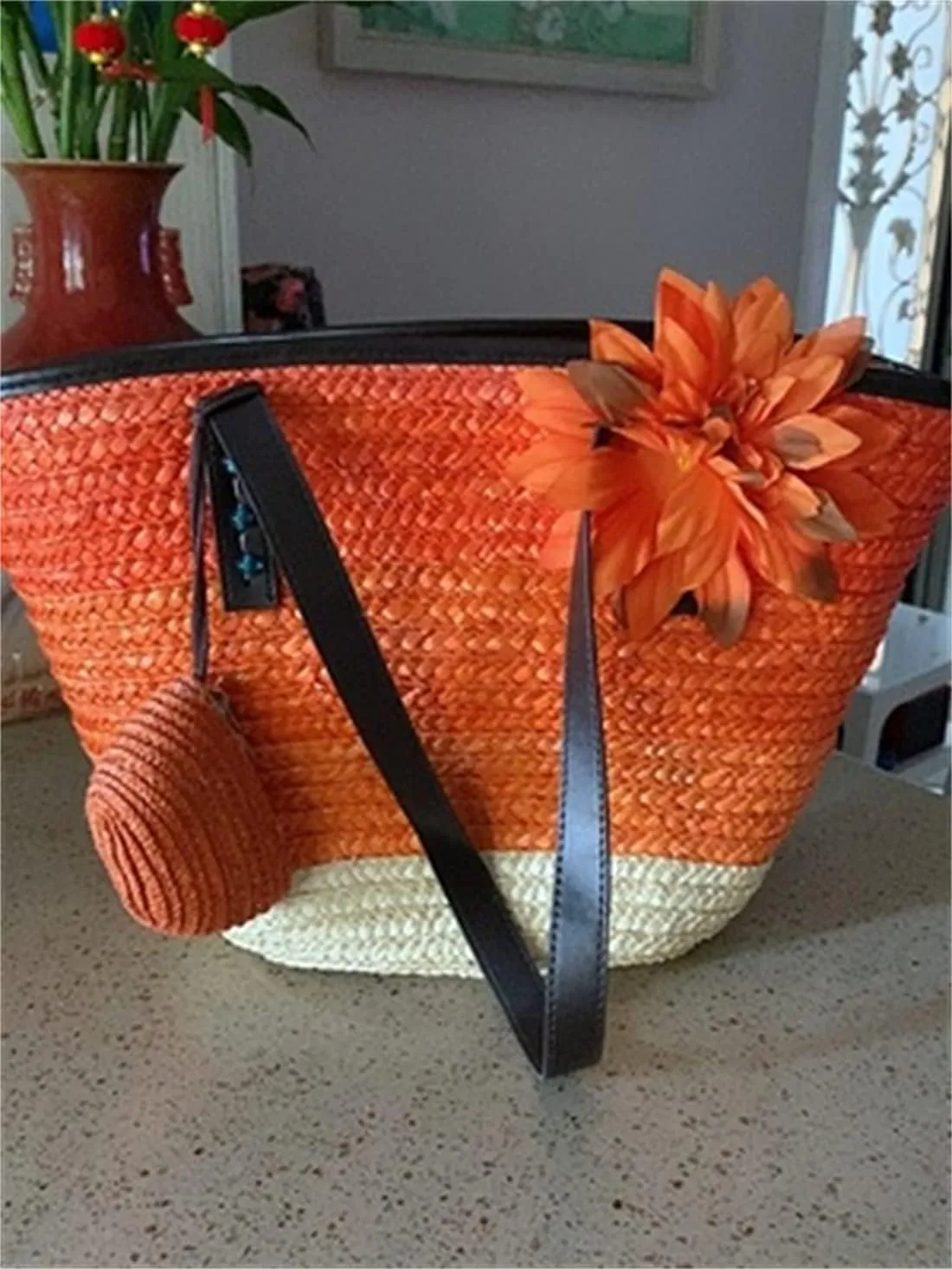 Straw Bag Beach Bags for Women - Straw Large Beach Tote Bag - Summer Handwoven Shoulder Bags for Beach.