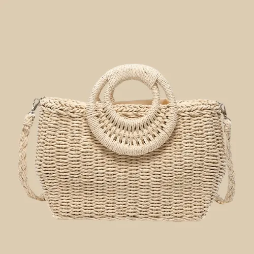 Straw Bag With Round Handles | Dana