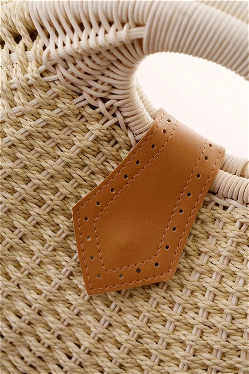 Straw Bags for Women,Hand-woven Straw Shell Bag Handle Ring Tote Retro Summer Beach Rattan bag.