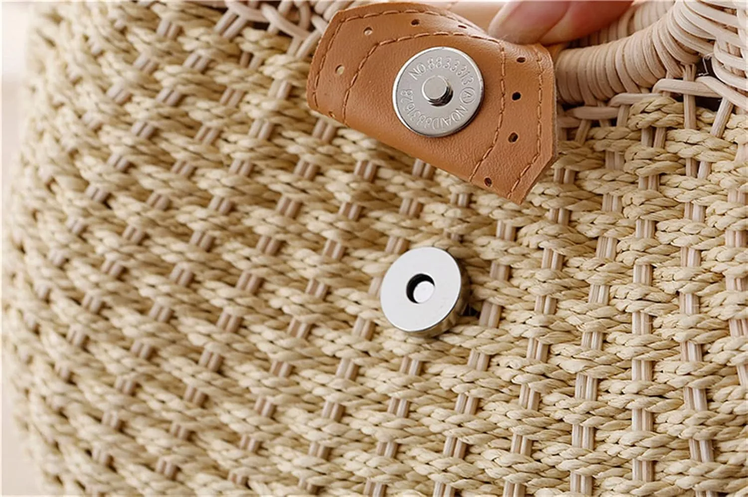 Straw Bags for Women,Hand-woven Straw Shell Bag Handle Ring Tote Retro Summer Beach Rattan bag.