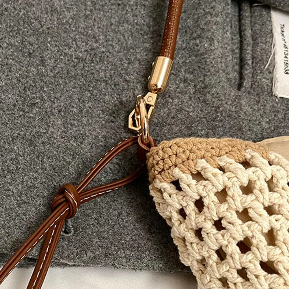 Straw Beach Bag Boho Woven Shoulder Handbag for Women Summer Beach Tote Purse Straw Hobo Bag Crossbody Purse Woven Satchel