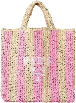 Straw Beach Bag for Women Summer Woven Tote Bag Packable Straw Purses and Handbags for Vacation Holiday