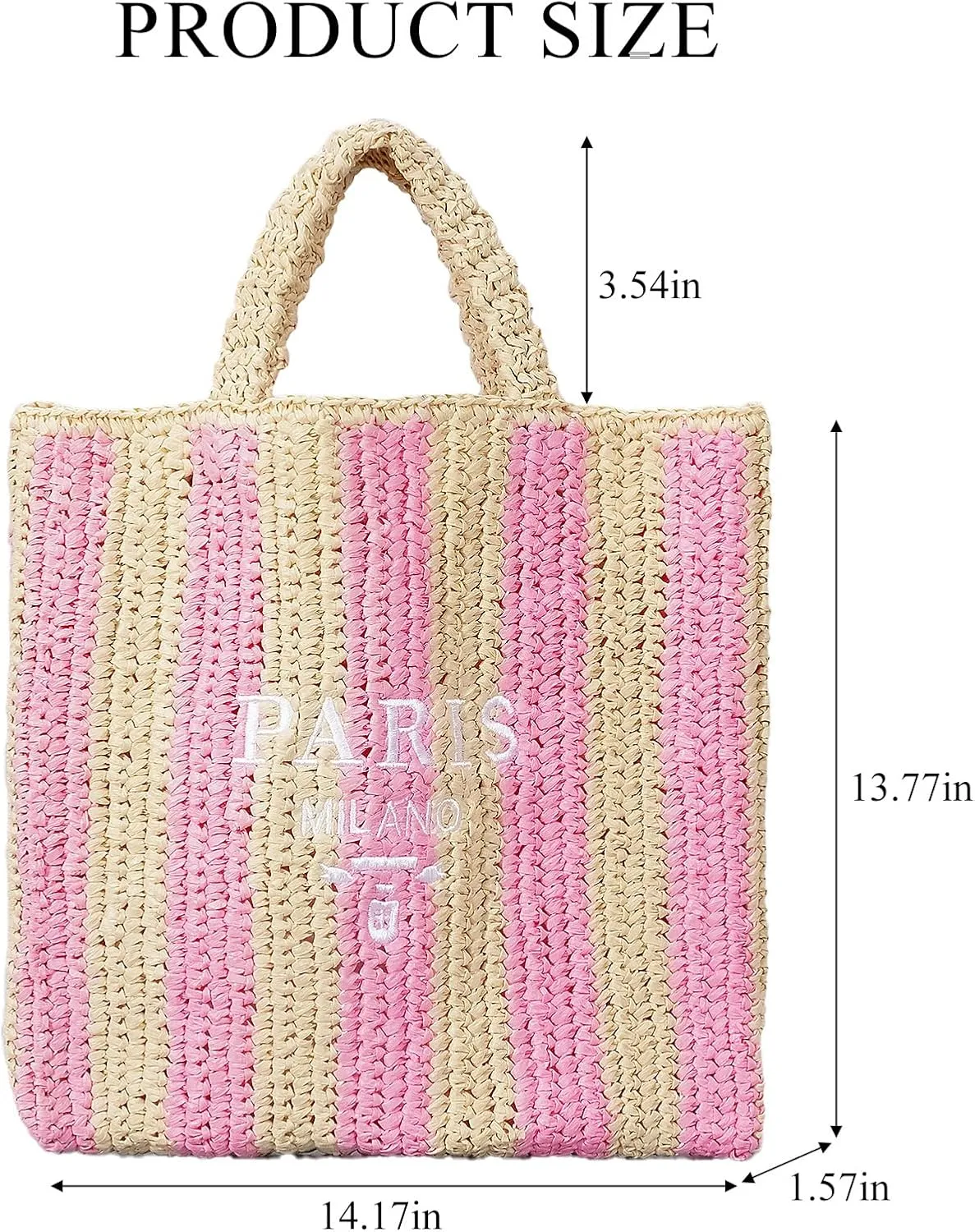 Straw Beach Bag for Women Summer Woven Tote Bag Packable Straw Purses and Handbags for Vacation Holiday