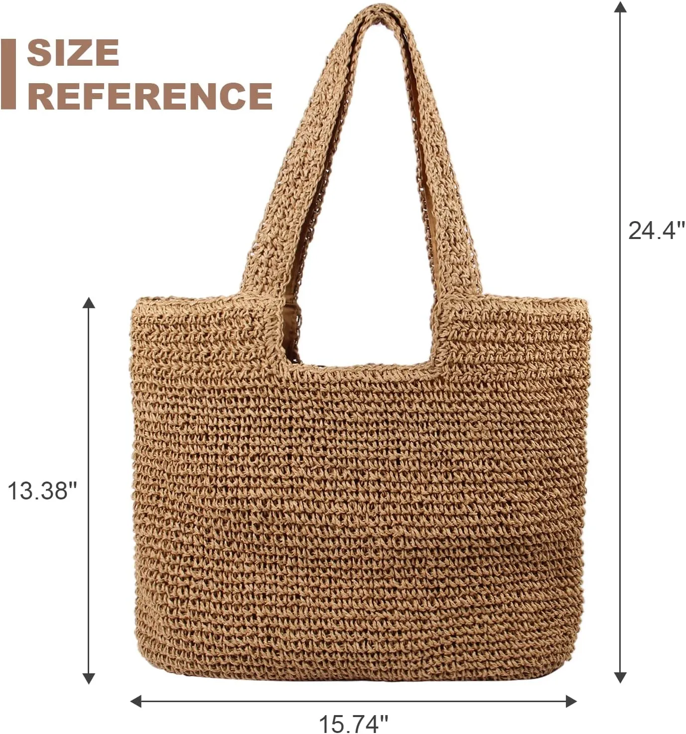Straw Beach Bag for Women Summer Woven Tote Bag Shoulder Handbags
