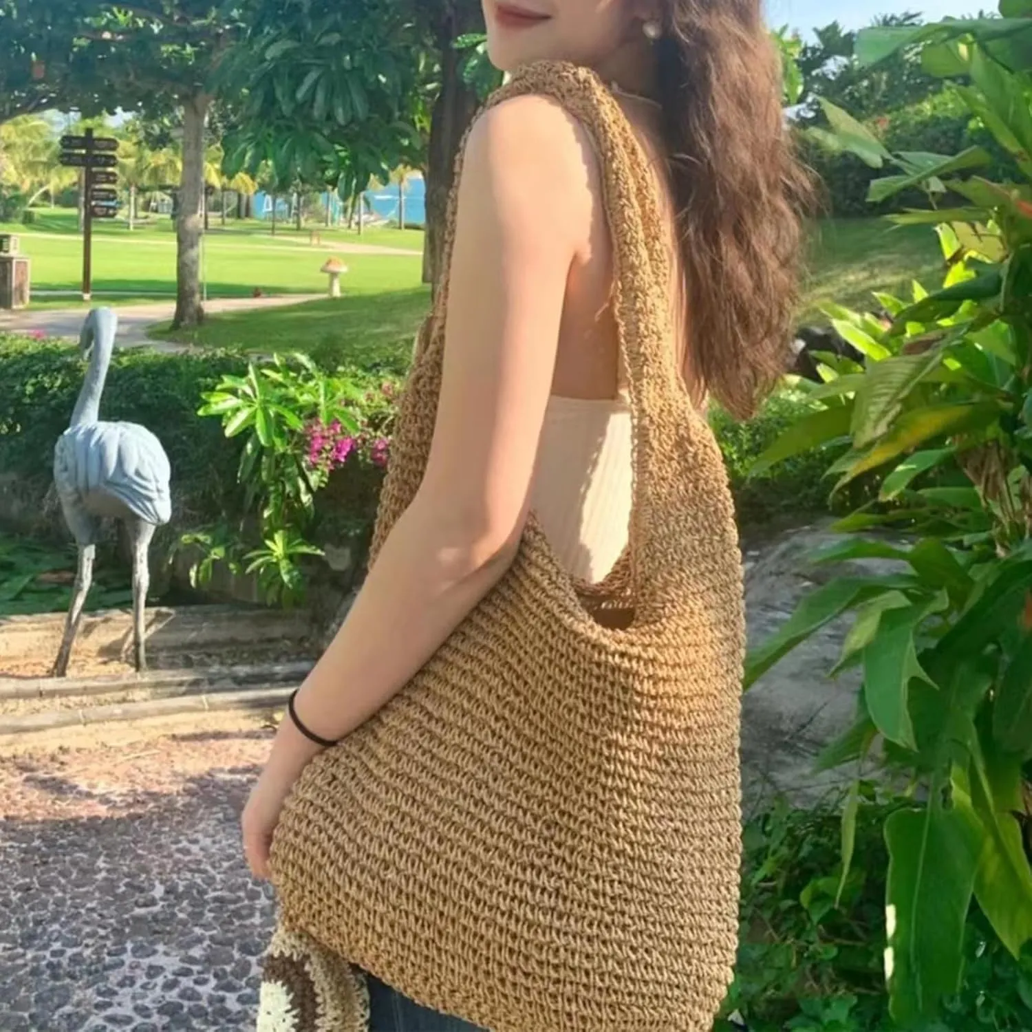 Straw Beach Bag The Tote Bag for Women Summer Rattan Bag for Vacation Wicker Woven Weekender Bags