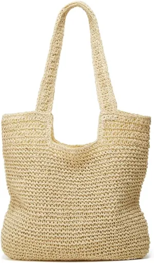 Straw Beach Tote Bag Hobo Bags Women Vintage Everything Summer Shoulder Beach Bag Cute Purse Work Travel Handbag 2025