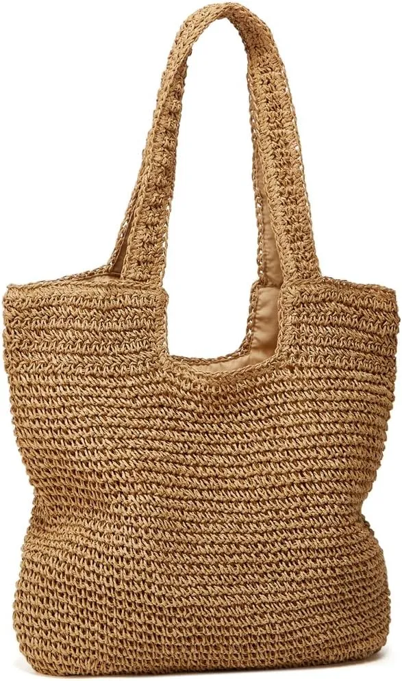 Straw Beach Tote Bag Hobo Bags Women Vintage Everything Summer Shoulder Beach Bag Cute Purse Work Travel Handbag 2025