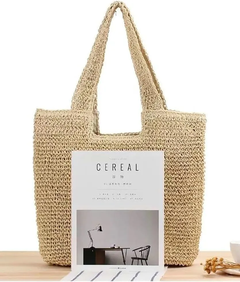 Straw Beach Tote Bag Hobo Bags Women Vintage Everything Summer Shoulder Beach Bag Cute Purse Work Travel Handbag 2025