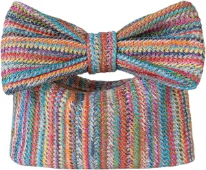 Straw Clutch for Women, Trendy Woven Handbag Bow Purse Handmade Summer Bag Stylish Cute Beach Wallet for Vocation