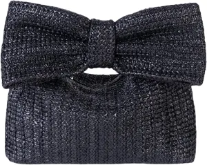 Straw Clutch for Women, Trendy Woven Handbag Bow Purse Handmade Summer Bag Stylish Cute Beach Wallet for Vocation