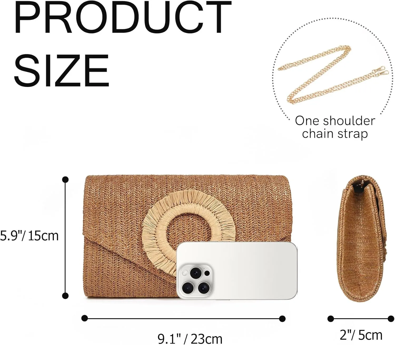 Straw Clutch Purse for Women,Summer Woven Beach Bag,Envelope Evening Handbags for Wedding Vacation Travel Party 2025