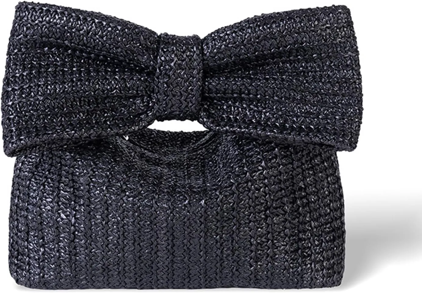 Straw Clutch Purse with Big Bow Handle Bag Summer Straw Handbag Beach Tote Woven Evening Bag for Parties, Wedding,Travel