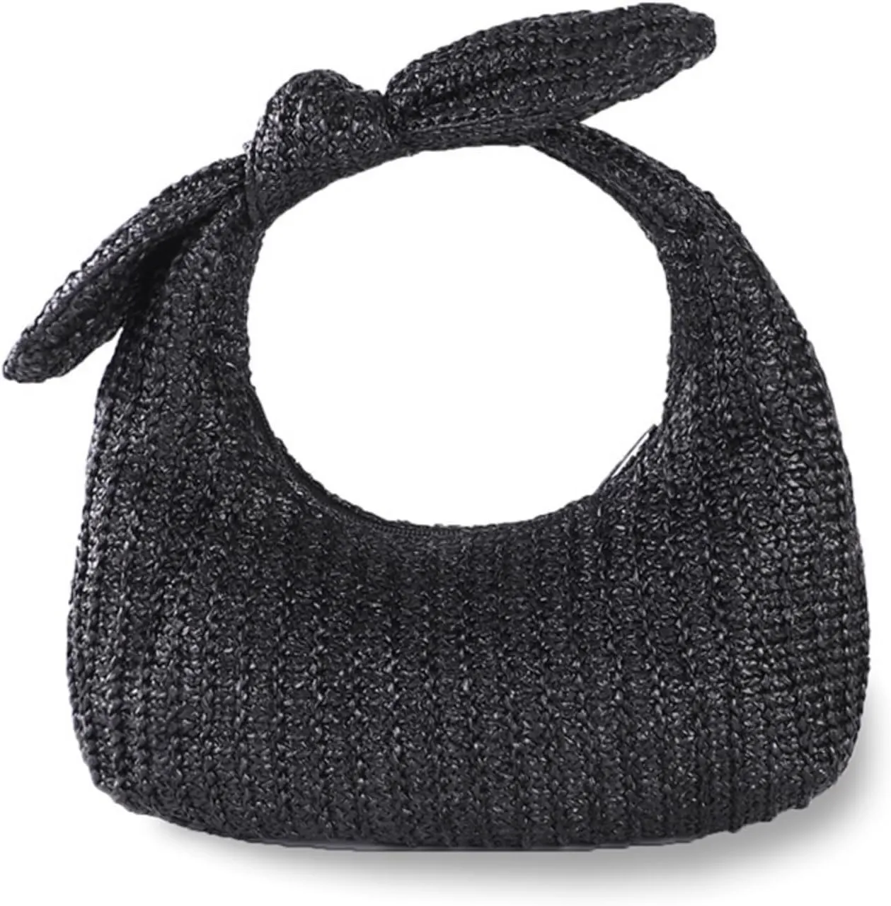 Straw Clutch Purses for Women, Knotted Summer Beach Bag Dumpling Evening Clutch Handbags Woven Underarm Bag