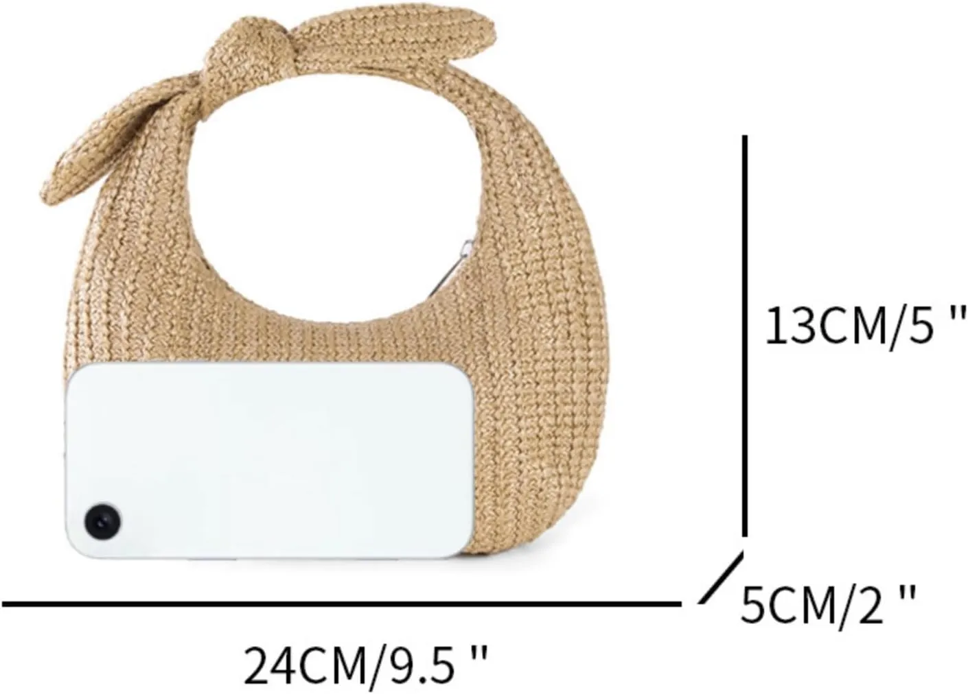 Straw Clutch Purses for Women, Knotted Summer Beach Bag Dumpling Evening Clutch Handbags Woven Underarm Bag