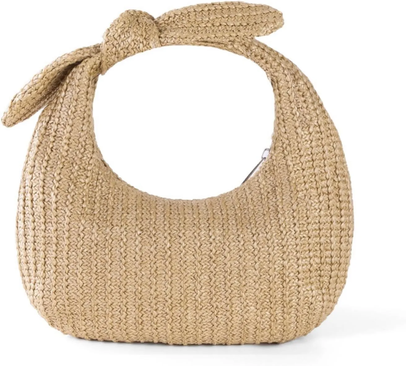 Straw Clutch Purses for Women, Knotted Summer Beach Bag Dumpling Evening Clutch Handbags Woven Underarm Bag