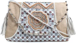 Straw Crossbody Bag Straw Shoulder Bag Straw Clutch Women Hand-embroidered clutch Summer Beach Envelope Purse