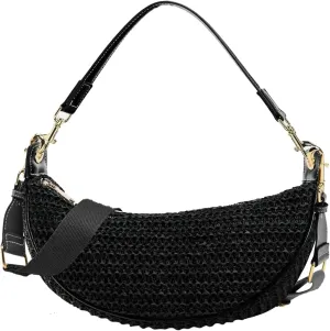 Straw Crossbody Bags for Women Beach Woven Hobo Handbag Summer Chic Crescent Shoulder Purses with Adjustable Strap 2025