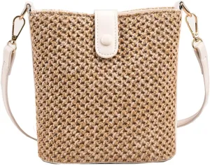 Straw Crossbody Bags for Women Rattan Purse Woven Purse Small Straw Purses 2024 Beach Purse Vacation