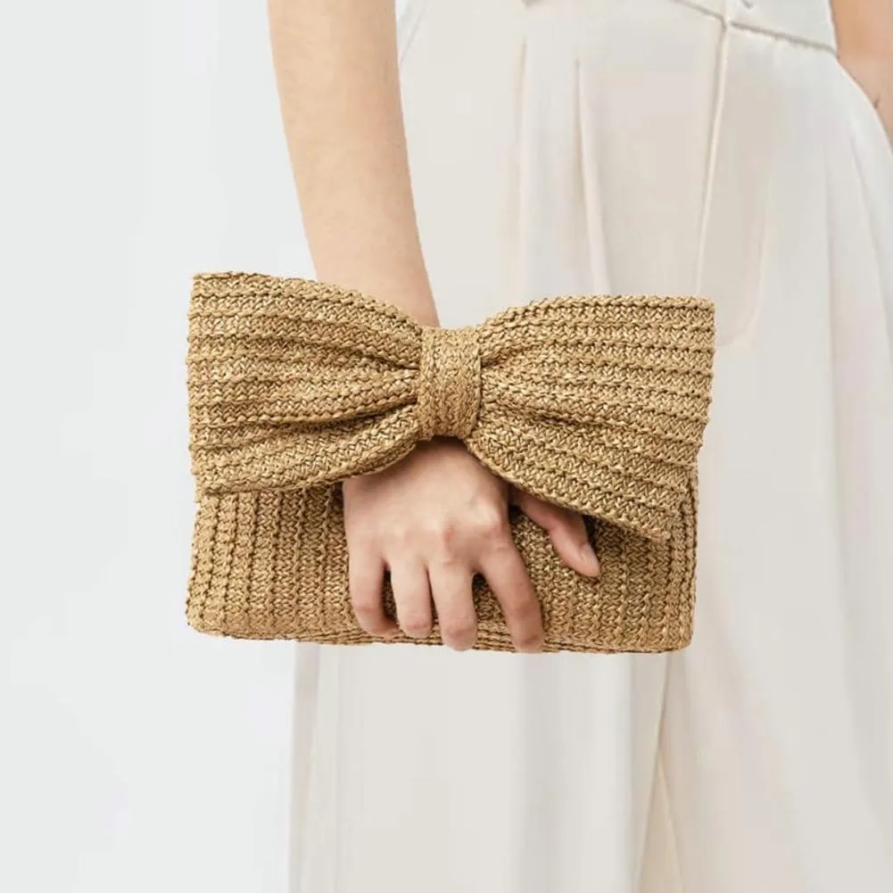 Straw Handbags for Women Straw Clutch Summer Bag Beach Bag Casual Straw Purses 2024