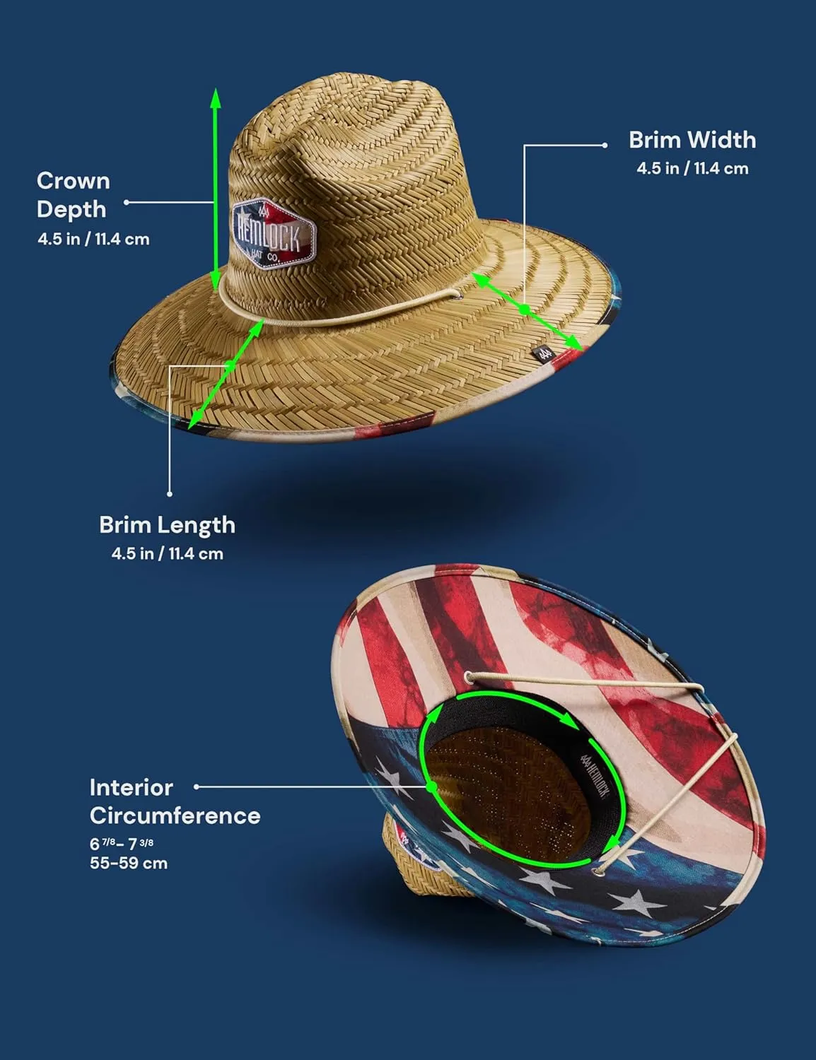 Straw Hat for Men & Women | Lifeguard Hat, Beach Hat & Sun Hat | UPF 50  Wide Brim for Sun Protection | One Size | Hemlock