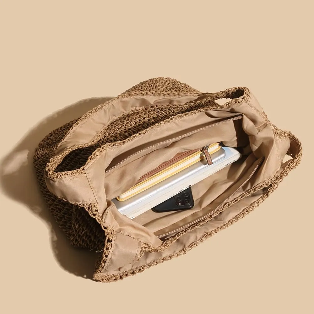 Straw Hobo Bags for Women Vintage Handbag Tote Bag Boho Crochet Beach Bag Trendy 2025 Handwoven Shoulder Bags Purse