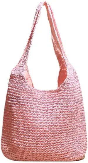 Straw Hobo Bags for Women Vintage Handbag Tote Bag Boho Crochet Beach Bag Trendy 2025 Handwoven Shoulder Bags Purse