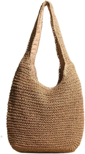 Straw Hobo Bags for Women Vintage Handbag Tote Bag Boho Crochet Beach Bag Trendy 2025 Handwoven Shoulder Bags Purse