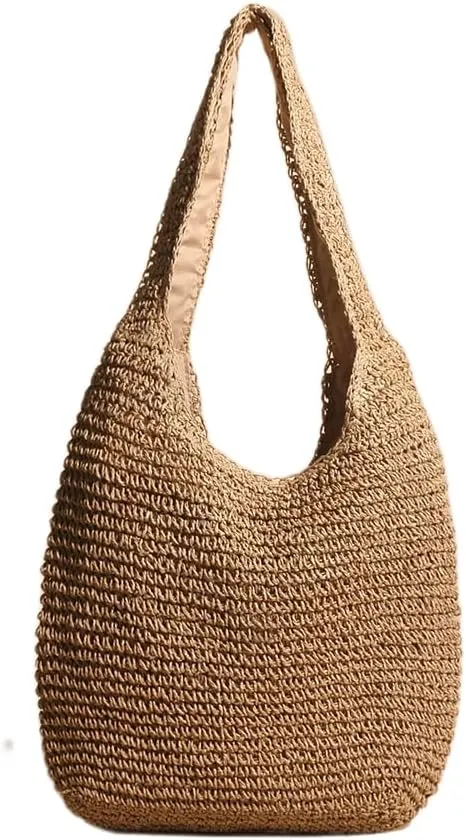Straw Hobo Bags for Women Vintage Handbag Tote Bag Boho Crochet Beach Bag Trendy 2025 Handwoven Shoulder Bags Purse
