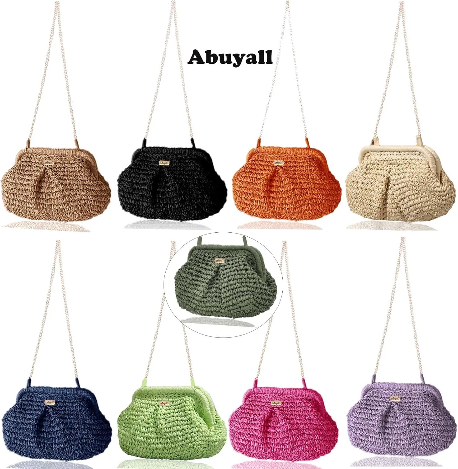 Straw Purse Crossbody Small Beach Bag for Women Vacation Summer Vintage Clutch