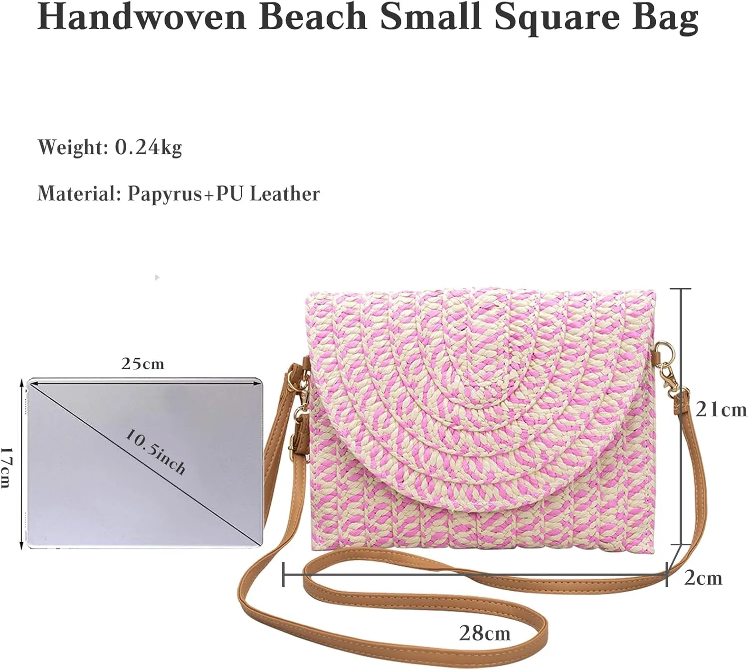 Straw Shoulder Bag for Women Summer Beach Bag Handwoven Rattan Purse Bohemian Tote Bag Envelope Clutch Wallet